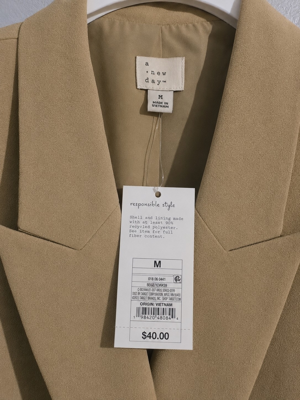 NWT A New Day Beige/khaki Double Breasted Blazer Jacket Size Medium - Picture 3 of 3